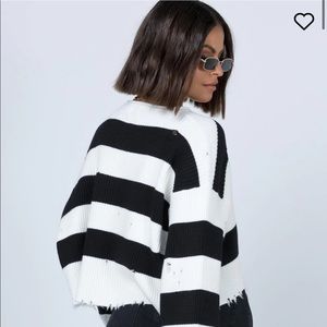 Princess Polly Striped Distressed Sweater